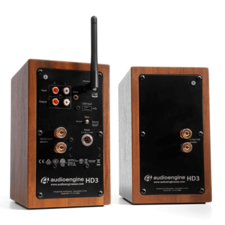 Audioengine HD3 Self-Amplifying Bookshelf Speakers 2.75 ”15W RMS Walnut (Pair) artsound hxeio wireless3
