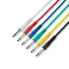 K3IPP0015SET_Adam-Hall-Cables-3-STAR-IPP-0015-SET-Set-of-6-Patch-Cables-6.3-mm-Jack-Mono-0.15-m