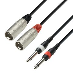 K3TMP0100_Adam-Hall-Cables-3-STAR-TMP-0100-Audio-Cable-2-x-XLR-Male-to-2-x-6.3-mm-mono-Jack-Male-1-m