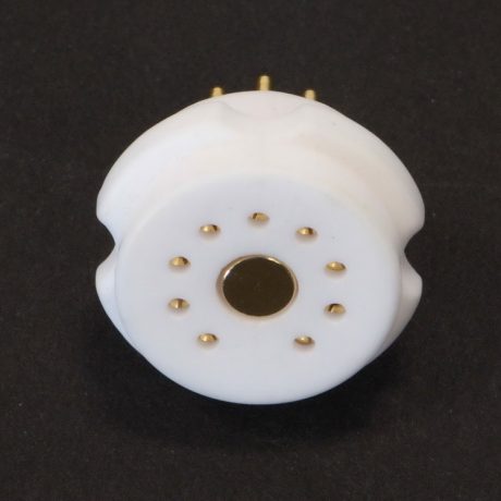 Noval 9-pin socket for Valve, ceramic with gold plated contacts