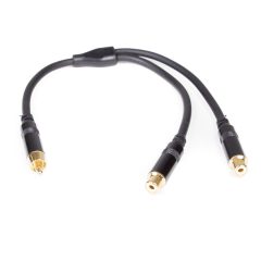 MASTER AUDIO RCA100 High quality Y cable wired with 2 RCA female + 1 RCA male connectors