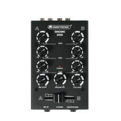 OMNITRONIC GNOME-202 Mini Mixer black 2-channel miniature DJ mixer