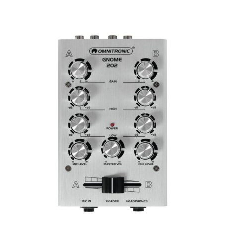 OMNITRONIC GNOME-202 Mini DJ Mixer 2-channel (silver)