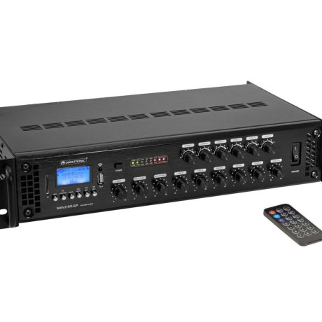 OMNITRONIC MAVZ-60.6P PA mono Mixing Amplifier MP3 player & IR remote zones adjustable 100V 60W