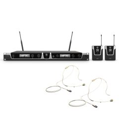 LD Systems U506 BPHH 2 Wireless Microphone System with 2 x Bodypack and 2 x Headset beige