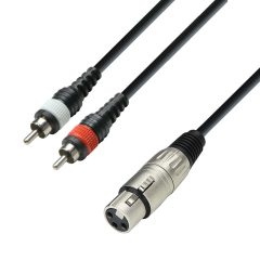 Adam Hall Cables 3 STAR YFCC 0100 Y-Cable | Adam Hall® 2 RCA x XLR Female | 1 m