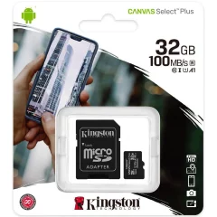 Kingston Micro Secure Digital 32GB microSDXC Canvas Select Plus 80R CL10 UHS-I Card