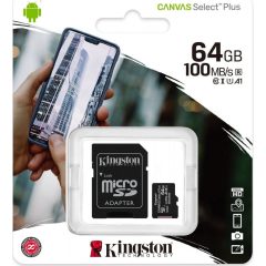Kingston-canvas-microsd-adapter-64GB-100MBS